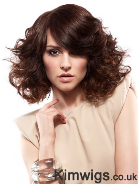 Curly Layered Shoulder Length Auburn Gorgeous Lace Front Wigs