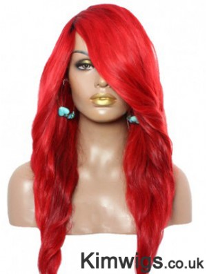 Wavy With Bangs Lace Front Amazing 22 inch Red Long Wigs