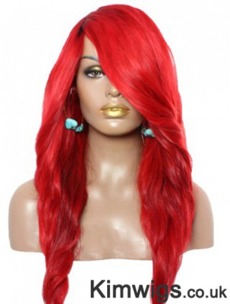 Wavy With Bangs Lace Front Amazing 22 inch Red Long Wigs