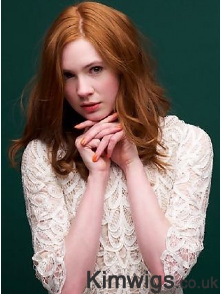 Copper Shoulder Length Straight Without Bangs 14 inch Best Medium Karen Gillan Wigs