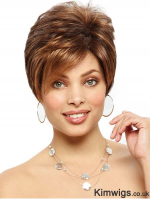 Straight Layered 6 inch Auburn Soft Synthetic Wigs