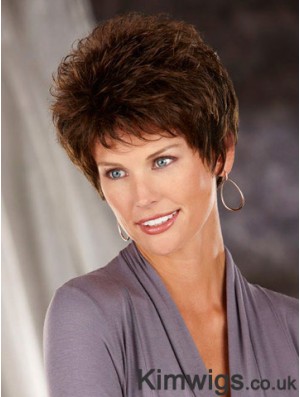 Heat Friendly Synthetic Hair Classic Cuts Short Length Brown Color