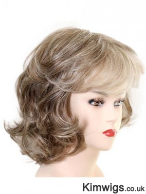 Chin Length Layered Wavy Soft Synthetic Wigs