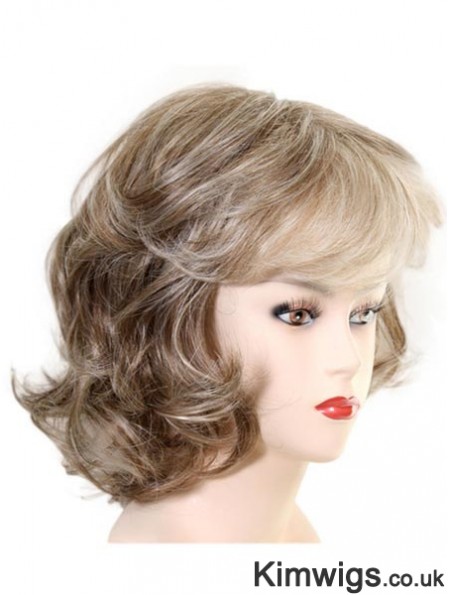 Chin Length Layered Wavy Soft Synthetic Wigs