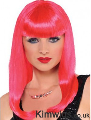 Straight With Bangs Long Red Incredible Lace Front Wigs