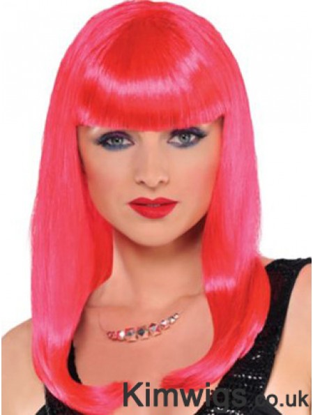 Straight With Bangs Long Red Incredible Lace Front Wigs