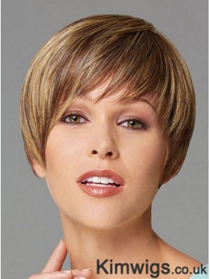 Cropped Boycuts Straight Blonde Designed Synthetic Wigs