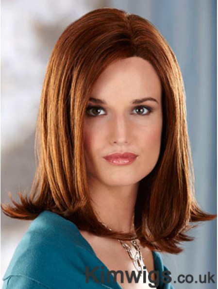 Shoulder Length Without Bangs Straight Auburn Great Synthetic Wigs