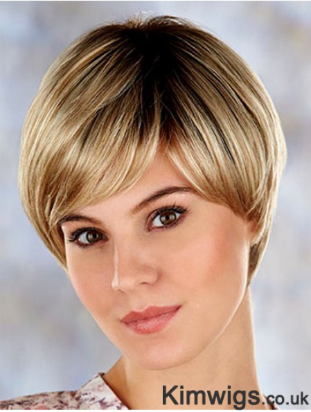 Sassy 7 inch Straight Blonde Layered Short Wigs