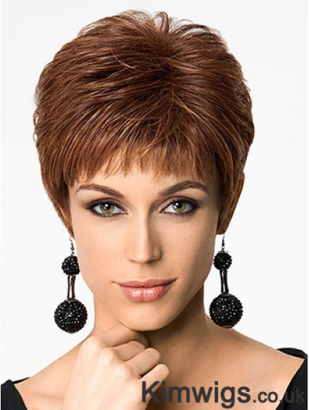 Discount 6 inch Straight Auburn Boycuts Short Wigs