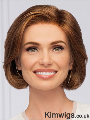 Auburn Wavy Monofilament Bobs 10 inch Synthetic Wigs Women