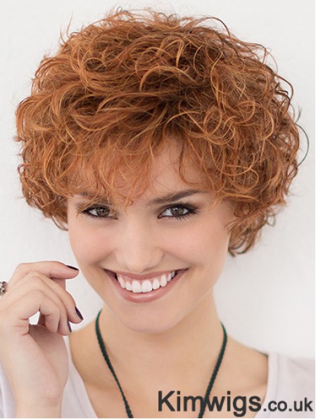 Lace Front Curly Copper Layered 10 inch Short Hairstyles