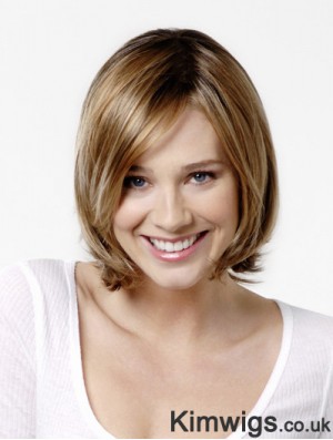 10 inch Straight Ombre/2 tone Synthetic Chin Length 100% Hand-tied Cheap Bob Wigs