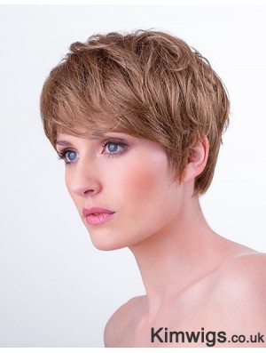 Synthetic Monofilament 6 inch Boycuts Straight Auburn Short Hairstyles