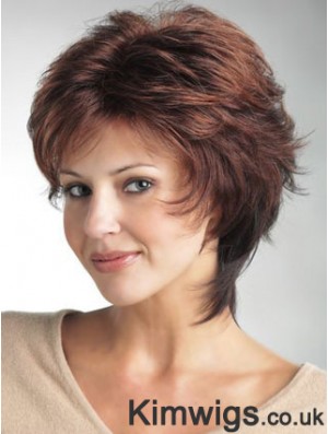 Lace Front Wig UK Short Length Straight Style Auburn Color