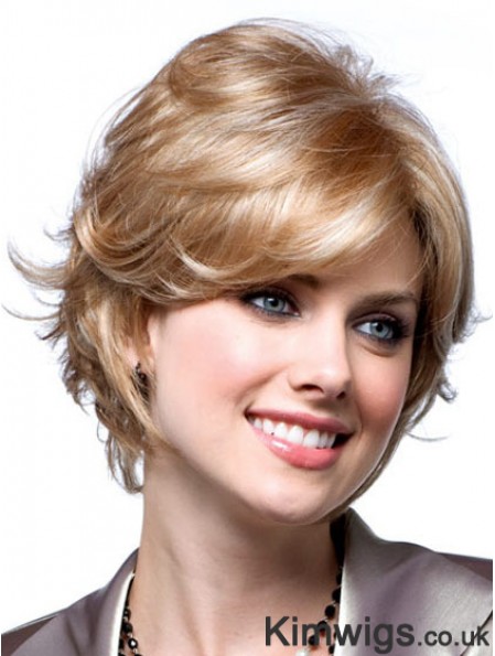 Cheap Monotop Wigs With Monofilament Blonde Color Short Length