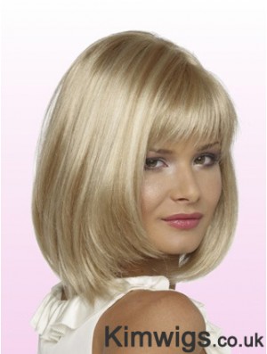 Bobs Chin Length Blonde Straight Trendy Petite Wigs