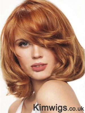 Chin Length Wavy Monofilament Auburn Best Bob Wigs