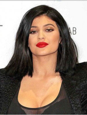 Popular 14 inch Shoulder Length Straight Bobs Full Lace Kylie Jenner Wigs
