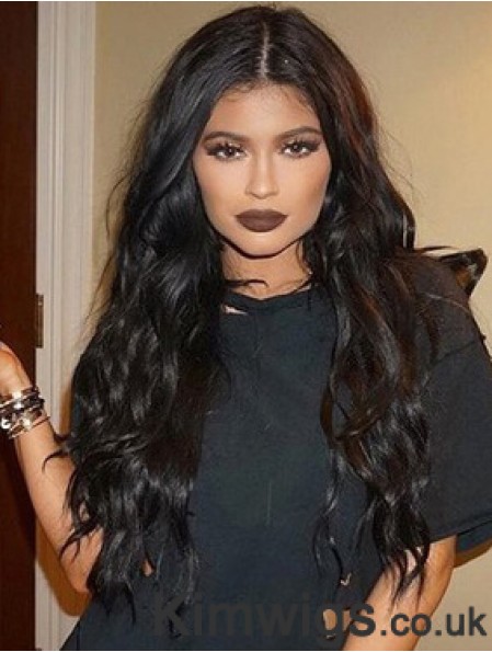 Convenient 24 inch Long Curly Without Bangs Lace Front Kylie Jenner Wigs