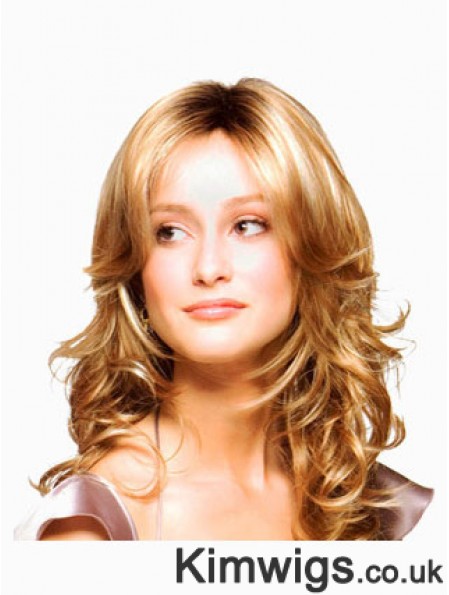 Wavy Layered Long Blonde Discount Lace Front Wigs