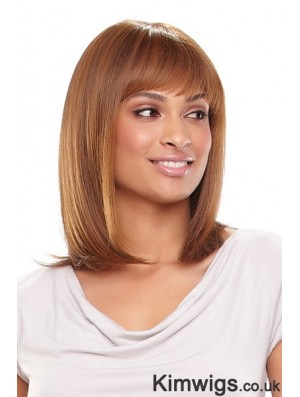 13 inch Popular Blonde With Bangs Monofilament Wigs