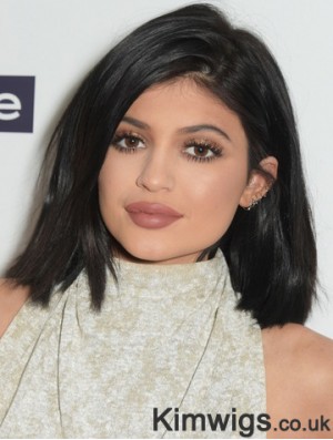 Ideal 12 inch Shoulder Length Straight Bobs Full Lace Kylie Jenner Wigs
