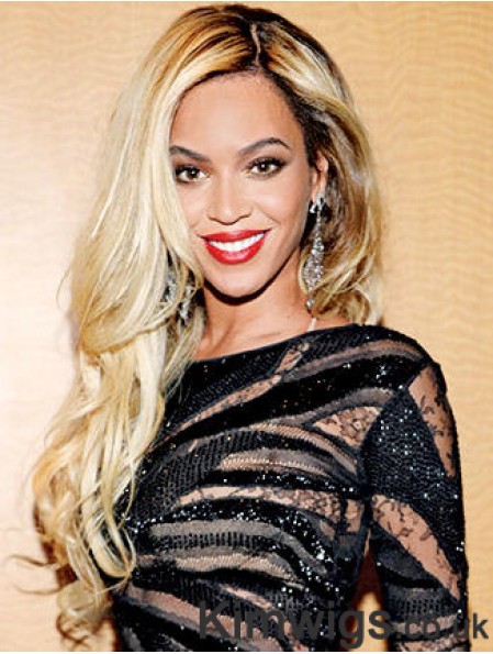 Blonde Long Wavy Without Bangs Lace Front 24 inch Beyonce Wigs