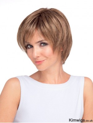 Suitable Auburn Short Straight Layered Lace Front Wigs