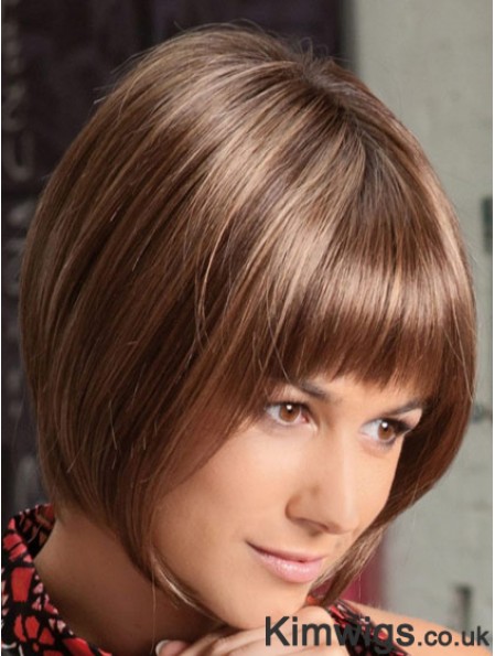 Lace Front Chin Length Straight Auburn Soft Bob Wigs