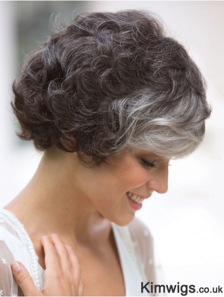 Curly Wig Classic Short Mono Wig For Ladies Cheap