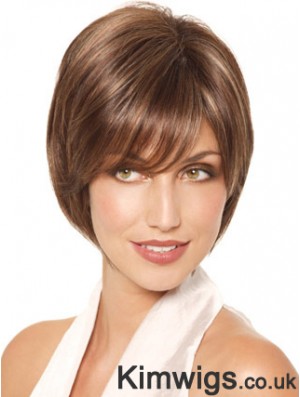 Chin Length Straight Monofilament Brown Fabulous Bob Wigs