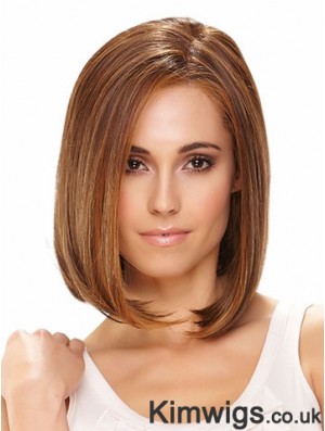 Lace Front Chin Length Straight Brown Hairstyles Bob Wigs