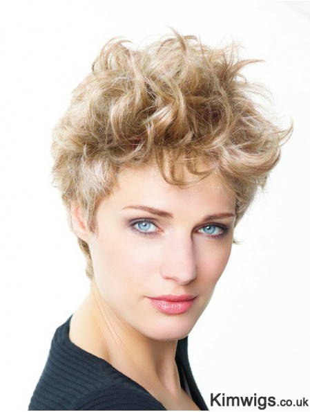 Curly Boycuts Short Blonde Trendy Lace Front Wigs