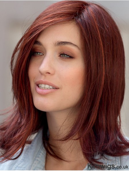 Wigs Online Monofilament Red Color Straight Style Layered Cut