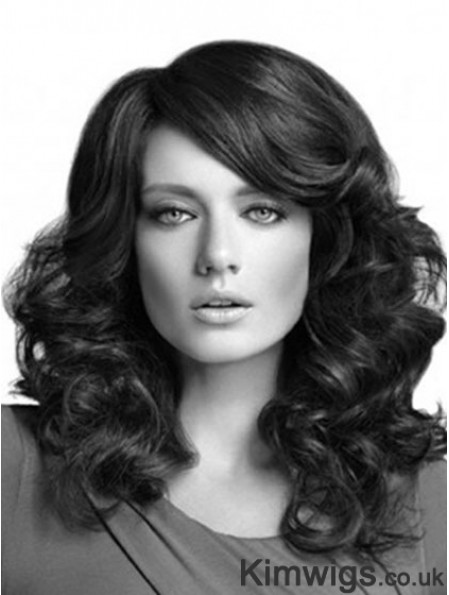 Curly Layered Long Black Cheapest Lace Front Wigs