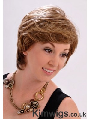 10 inch Stylish Straight With Bangs Brown Short Wigs