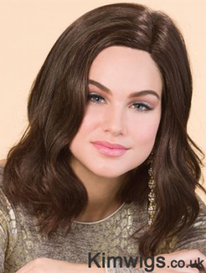 Shoulder Length Wavy Without Bangs Good Brown Lace Front Wigs