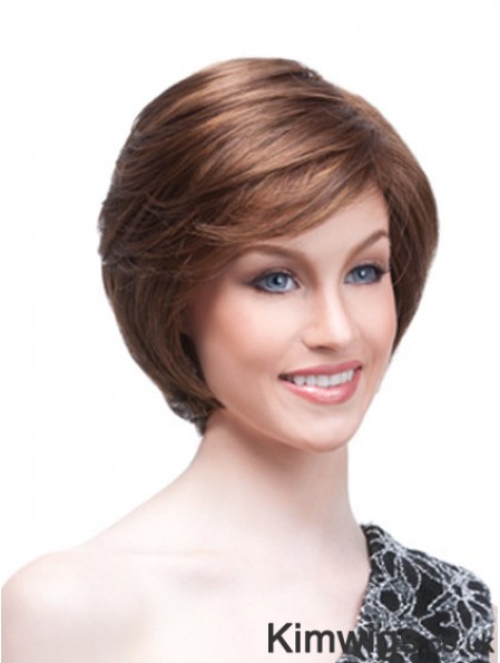 Chin Length Straight Monofilament Auburn High Quality Bob Wigs