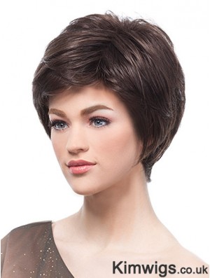 6 inch Online Brown Boycuts Monofilament Wigs