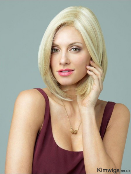 12 inch Trendy Straight Layered Blonde Short Wigs