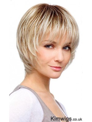 Chin Length Blonde Suitable 10 inch Straight Bob Wigs