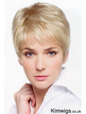 Petite Monofilament Wigs With Lace Front Cropped Length Boycuts