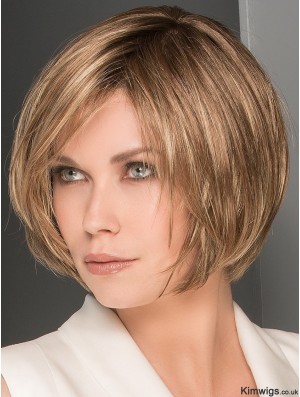 10 inch Chin Length 100% Hand-tied Brown Wig Bob Style