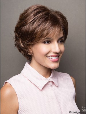 Brown Wig Short Women Wig With Fringes Capless Wig UK