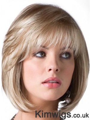 Bob Wig Blonde Wig UK With Bangs Chin Length