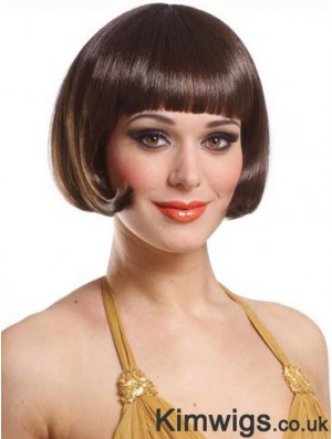 Copper Bob Wig With Capless Straight Style Short Length