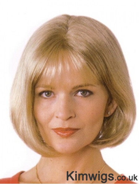 Blonde Bob Wigs UK With Monofilament Blonde Color Bobs Cuts