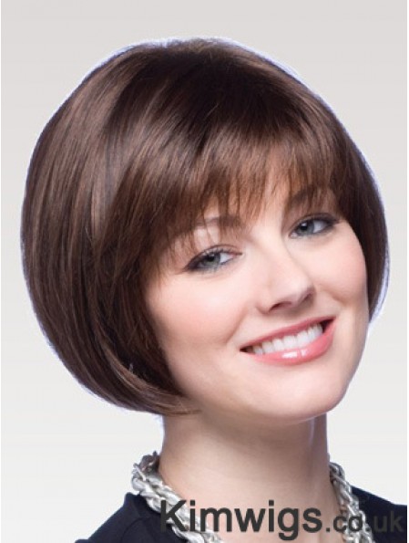 Capless Chin Length Straight Auburn Good Bob Wigs