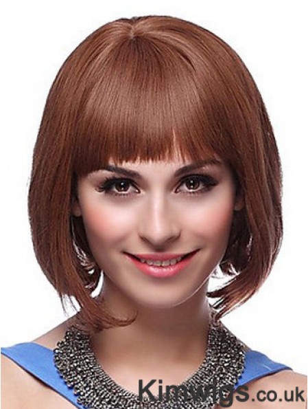 Capless Chin Length Straight Auburn Exquisite Bob Wigs